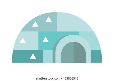 Igloo ice house eskimo on isolated and Eskimo girl and house vector illustration