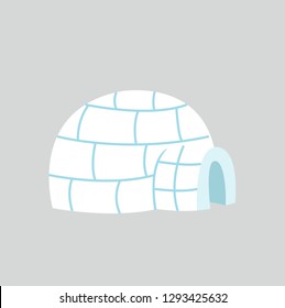 Igloo ice house in flat design