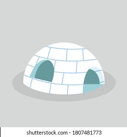 Igloo ice house in flat design v