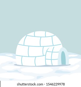 Igloo ice house in high winter