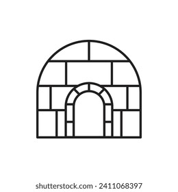 Icono de la casa helada de Iglú, ilustración vectorial.