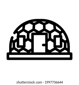 igloo ice house line icon vector. igloo ice house sign. isolated contour symbol black illustration