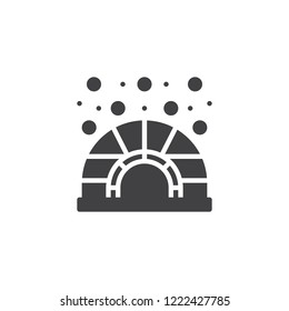 Igloo ice house vector icon. filled flat sign for mobile concept and web design. Winter shelter home simple solid icon. Symbol, logo illustration. Pixel perfect vector graphics