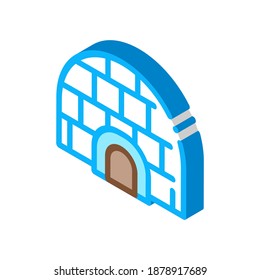 igloo icehouse icon vector. isometric igloo icehouse sign. color isolated symbol illustration