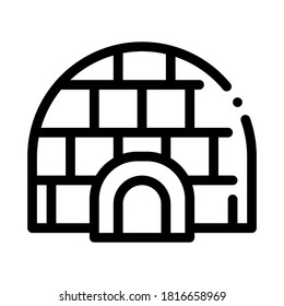 igloo icehouse icon vector. igloo icehouse sign. isolated contour symbol illustration