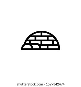 Igloo icon in black style isolated on white background. Ski resort symbol stock vector illustration.