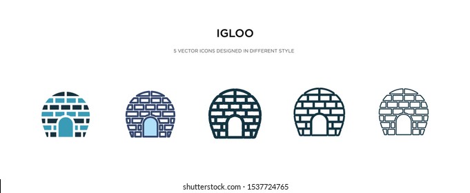 igloo icon in different style vector illustration. two colored and black igloo vector icons designed in filled, outline, line and stroke style can be used for web, mobile, ui