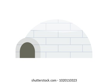 Igloo icon in flat style isolated vector illustration on white transparent background.