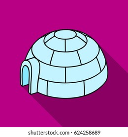 Igloo icon in flate style isolated on white background. Ski resort symbol stock vector illustration.