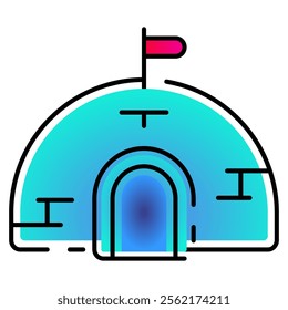 igloo icon with gradient line style. Suitable for website design, logo, app, UI and etc. Based on the size of the icon in general, so it can be reduced.