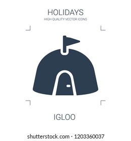 igloo icon. high quality filled igloo icon on white background. from holidays collection flat trendy vector igloo symbol. use for web and mobile