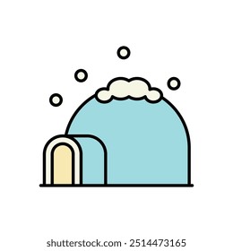 Ícone de iglu isolado em um fundo branco. Ilustração vetorial.