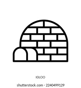 icono iglú. Diseño De Estilo De Arte De Línea Aislado En Fondo Blanco