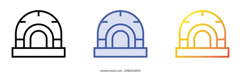 igloo icon. Linear, Blue Fill and Gradient Style Design Isolated On White Background