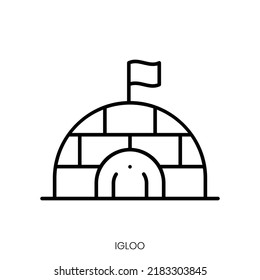 icono iglú. Signo de estilo lineal aislado en fondo blanco. Ilustración del vector