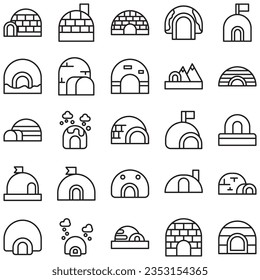 igloo icon. Linear style sign isolated on white background. Vector illustration