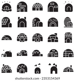 igloo icon. Linear style sign isolated on white background. Vector illustration