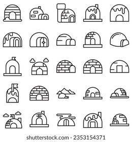 igloo icon. Linear style sign isolated on white background. Vector illustration