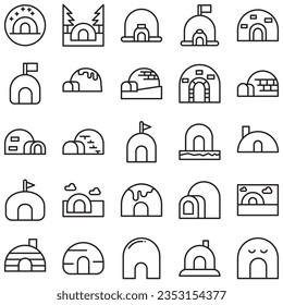 igloo icon. Linear style sign isolated on white background. Vector illustration