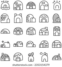 igloo icon. Linear style sign isolated on white background. Vector illustration