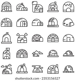 igloo icon. Linear style sign isolated on white background. Vector illustration