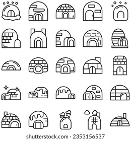 igloo icon. Linear style sign isolated on white background. Vector illustration