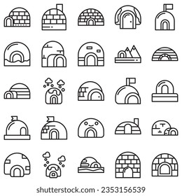 igloo icon. Linear style sign isolated on white background. Vector illustration