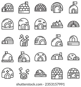 igloo icon. Linear style sign isolated on white background. Vector illustration