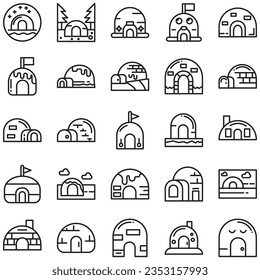 igloo icon. Linear style sign isolated on white background. Vector illustration