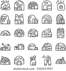 igloo icon. Linear style sign isolated on white background. Vector illustration