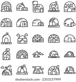 igloo icon. Linear style sign isolated on white background. Vector illustration