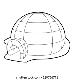 Igloo icon. Outline illustration of igloo vector icon for web