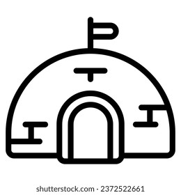 igloo icon with outline style and pixel perfect base. Suitable for website design, logo, app and UI. Based on the size of the icon in general, so it can be reduced.