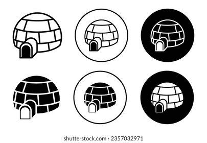 Icon-Set. Frostschneedecke Vektorsymbol in schwarz gefüllter und umrissener Form