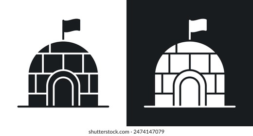 Igloo icon set. Igloo house shelter vector symbol.