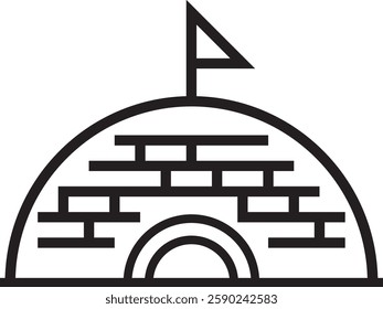 Igloo icon. Simple igloo icon. Ice house icon. Vector illustration.