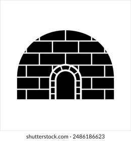 Iglu-Ikone, Schneehütten-Ikone, Schneehaus-Ikone Vektorgrafik