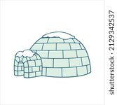 Igloo icon stock illustration. The icon is associated with snow house or snow hut.
