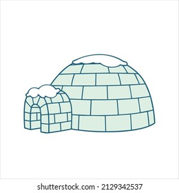 Igloo icon stock illustration. The icon is associated with snow house or snow hut.