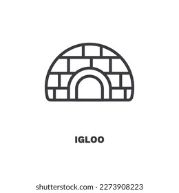 igloo icon. Thin line igloo icon from travel and trip collection. Outline vector isolated on white background. Editable igloo symbol can be used web and mobile