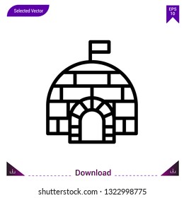 igloo icon vector . Best modern, simple, isolated, application , logo, flat icon for website design or mobile applications, UI / UX design vector format