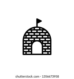 Igloo Icon Vector Illustration in Glyph Style for Any Purpose