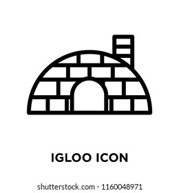 Igloo icon vector isolated on white background, Igloo transparent sign , line or linear sign, element design in outline style