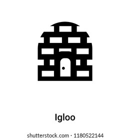 Igloo icon vector isolated on white background, logo concept of Igloo sign on transparent background, filled black symbol