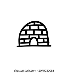 igloo icon in vector. Logotype - Doodle