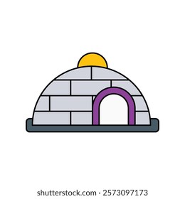 Igloo icon with white background vector stock illustration