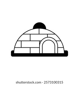 Igloo icon with white background vector stock illustration