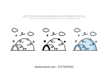 Ícones de ícones definidos em estilo diferente com fundo branco