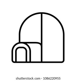 Igloo icy cold house built from ice blocks, traditional house of north nations of Canada, Siberia, North America colorful vector Illustration