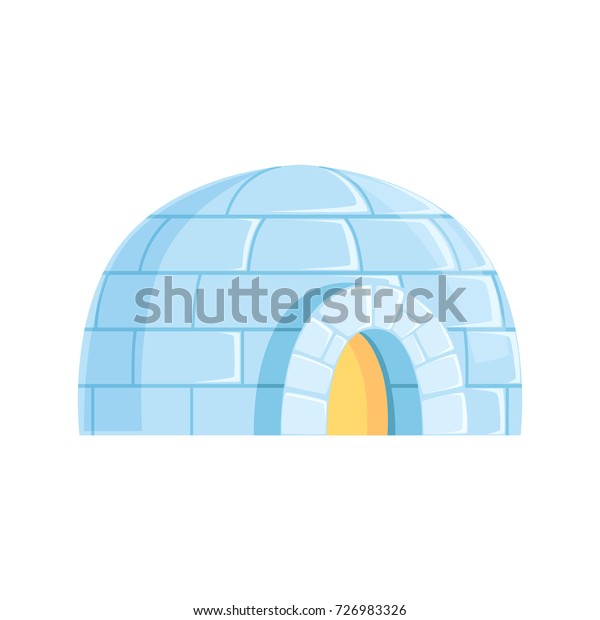 Igloo, icy cold house, winter built from ice\
blocks vector\
Illustration